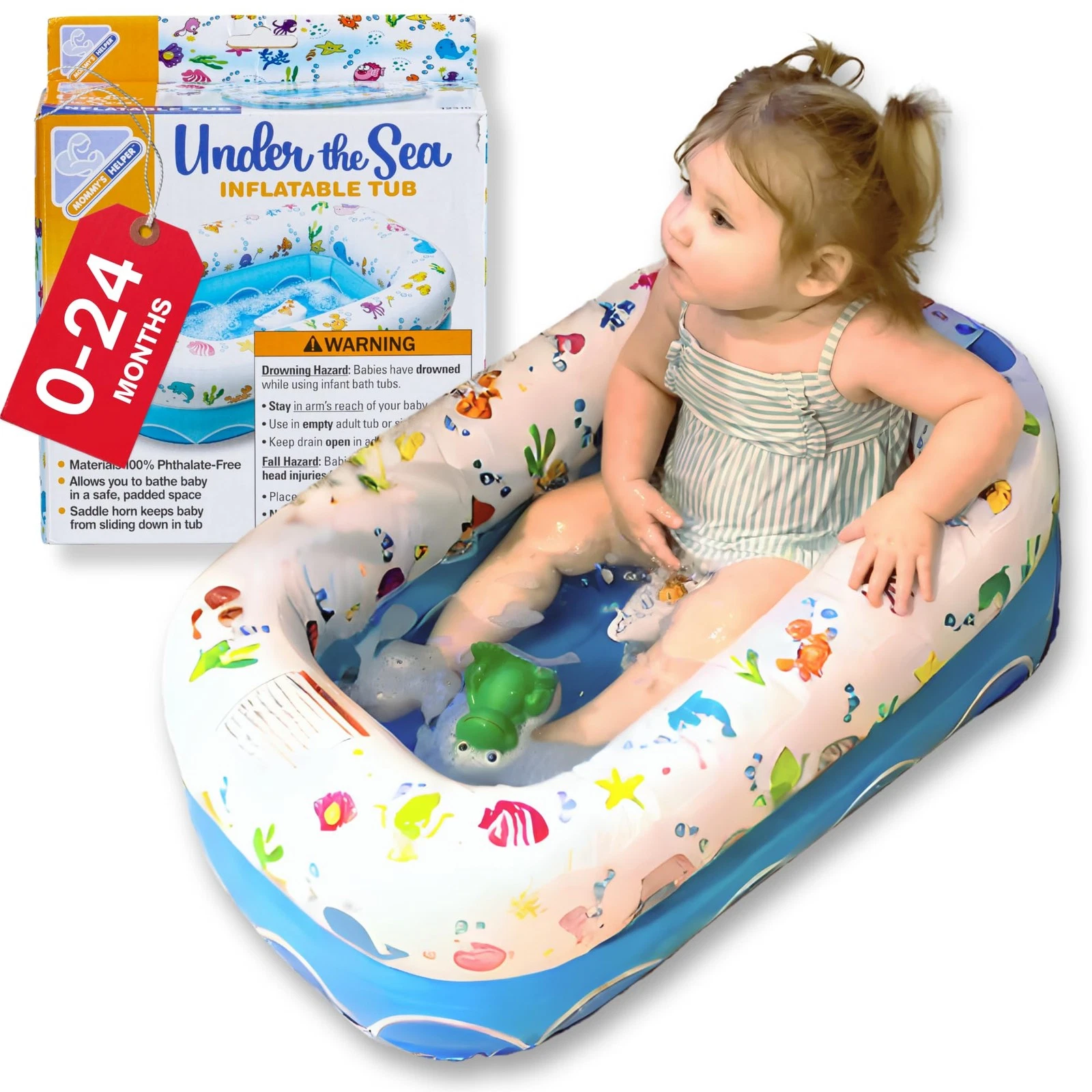 Mommys Helper | Inflatable Under The Sea Baby Bathtub, Collapsible Safe Baby
Opens in a new window o