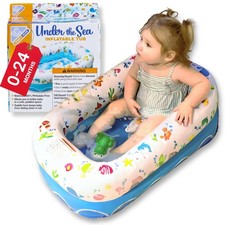 Mommys Helper  Inflatable Under The Sea Baby Bathtub, Collapsible Safe Baby