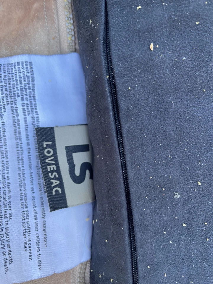 Lovesac Supersac Cover Super Soft Bean Bag Brown Lounge Chair COVER ONLY - Image 3 of 4