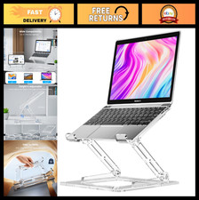 Adjustable Laptop Stand for Desk - Portable Acrylic Riser, Ergonomic Holder for