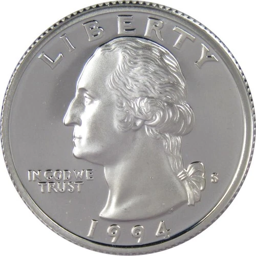 1994 S Washington Quarter Choice Proof 90% Silver 25c US Coin Collectible
