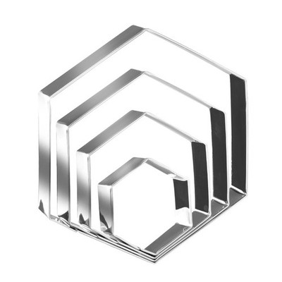 Regular Hexagon Cookie Cutter Set Large Stainless Steel Honeycomb Geometric F...