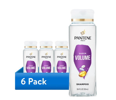 Pantene Pro-V Volume and Body Shampoo, All Hair Types, 10.4 Fl Oz, 6PK