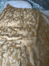 2 Pairs Of Gold Patterned Curtains