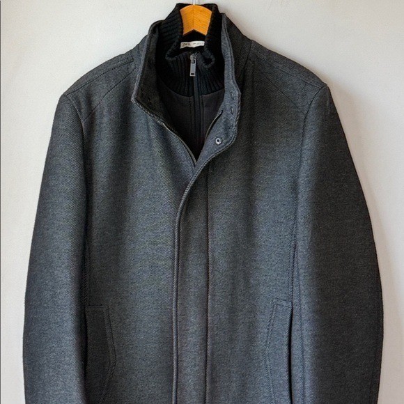 ZARA Men's Large Removable Collar Coat thumbnail 4
