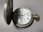 Vintage ELGIN Coin Silver pocket watch, grade 96, 18s, 7j, Full Hunter,runs,stop
