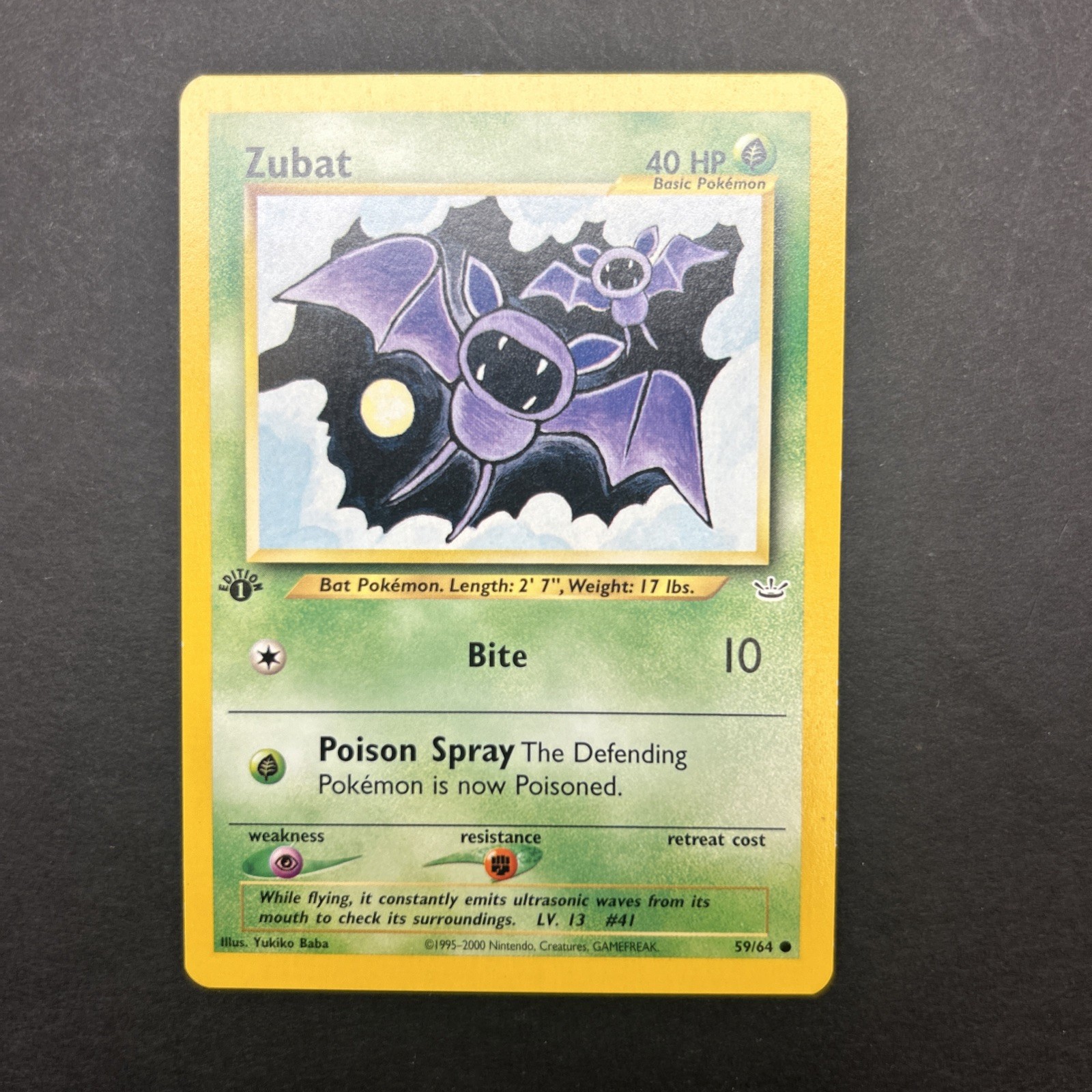 Zubat Common 1st Edition Neo Revelation 59/64 LP light play