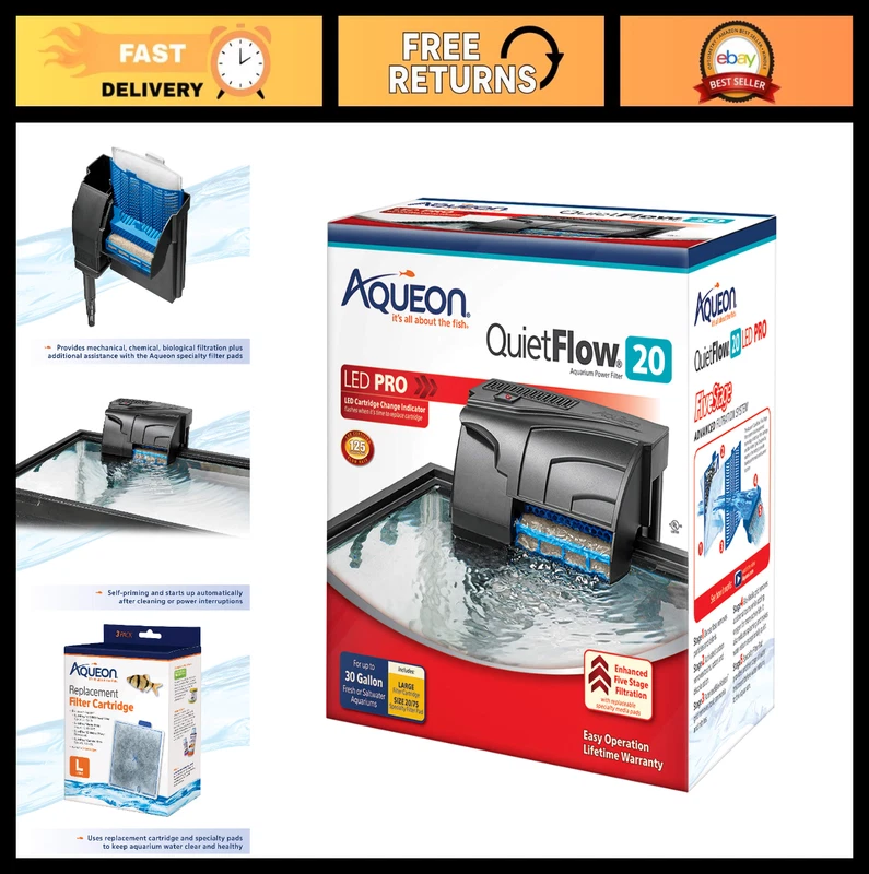 QuietFlow 20 LED PRO Aquarium Filter 30 Gallon