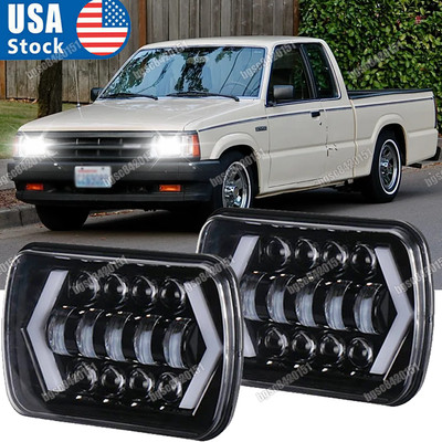 Pair Newest 5X7'' 7X6'' LED Headlights Hi/Low Beam for Mazda B2200 B2600 Pickup