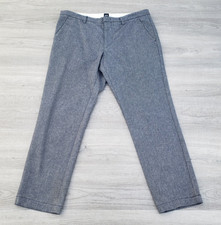 BOSS Hugo Boss Kaito3-W Patterned Stretch Pants Men  s 34R Blue Slim Fit Trousers