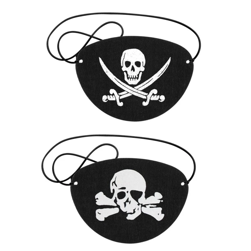 12Pcs Felt Pirate One Eye Skull Eye Skeleton Captain Eye Mask Pirate Theme Decor - Image 2 of 4
