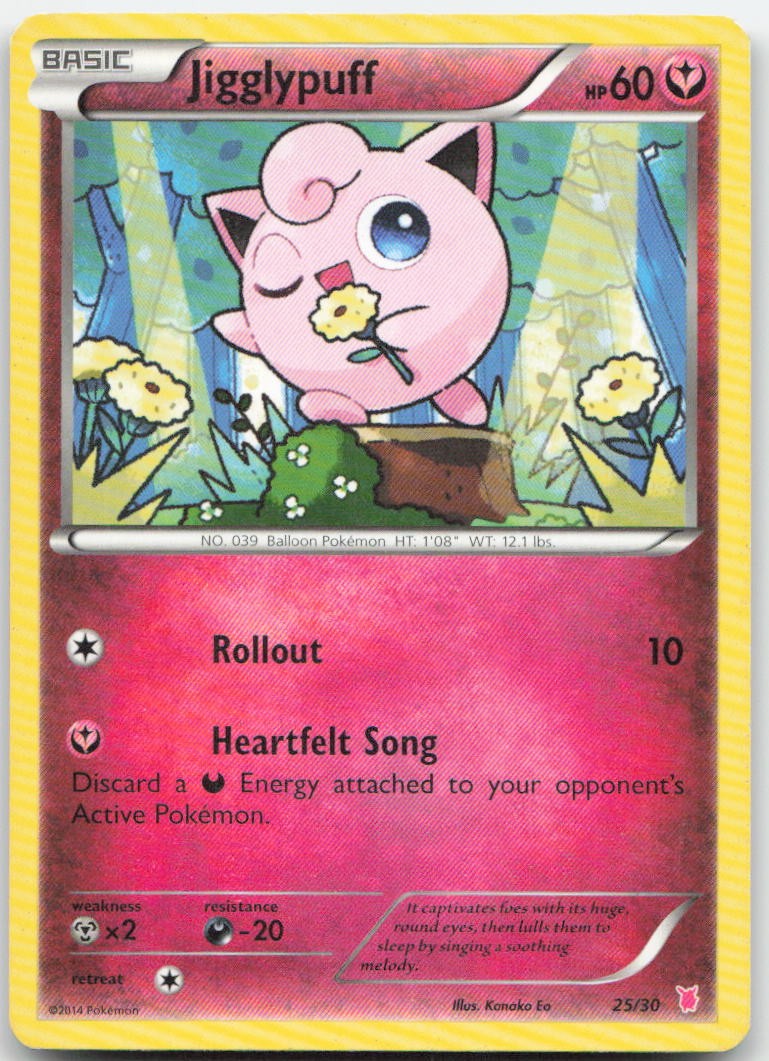 Jigglypuff (#25) 25/30 XY Trainer Kit: Bisharp & Wigglytuff Common Pokemon HP