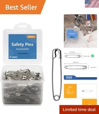 200Pcs Heavy Duty 2-Inch Nickel Safety Pins, Rust-Resistant Craft Essential