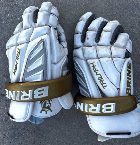 Triumph 3 Lacrosse Gloves Brine Premium Lax Gloves Good Condition Medium Use