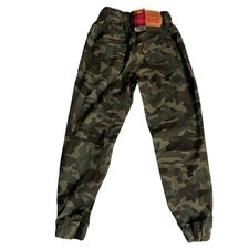 Levis Youth Boys Camo Jogger Pants Green Camouflage Slim Fit Kids Size 6 NWT New