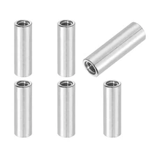 6Pcs 304 Stainless Steel M5x0.8mm Round Coupling Nuts, 0.31x0.98"(ODxH)