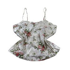 Victoria's Secret 90s Cami Gold Label S Floral Satin Pearl Coquette Romantic