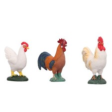 4pcs Farm Chicken Figurines Set Lifelike Rooster Hen Chicks Decor For Easter