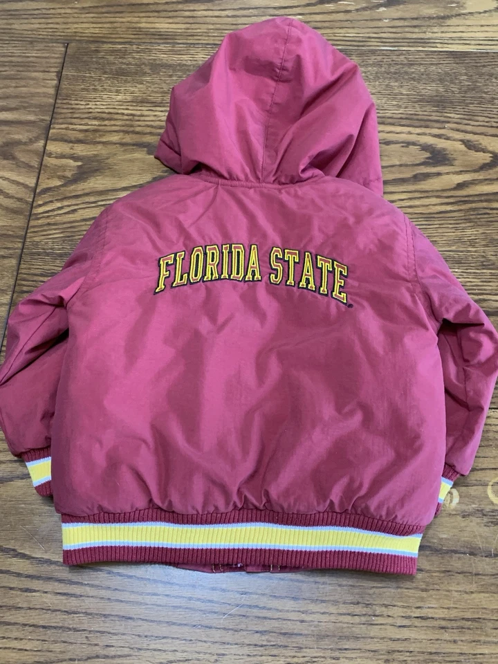 Vintage Starter Toddler Size 2T Hooded Bomber Jacket Florida State Seminoles - Imagem 2 de 4