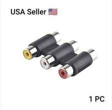 3 RCA Female to Female F/F Video Connector Converter Adapter for TV DVD HDTV AV