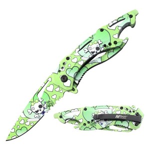 Girly Skull MTech  - Spring Assisted Knife - MT-A705PDG