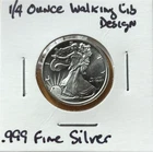 1/4 oz .999 Silver Round - Walking Liberty Design - Beautiful - Blast White