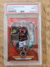 2025 Panini Prizm FIFA CWC WOW /199 FOTL Flamengo RC Wesley Red Prizm PSA 8 
