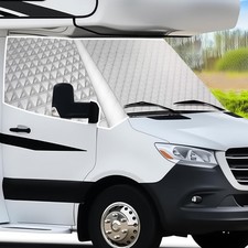 RV Windshield Cover for Class Silver Black-Fit Dodge Mercedes Benz Sprinter