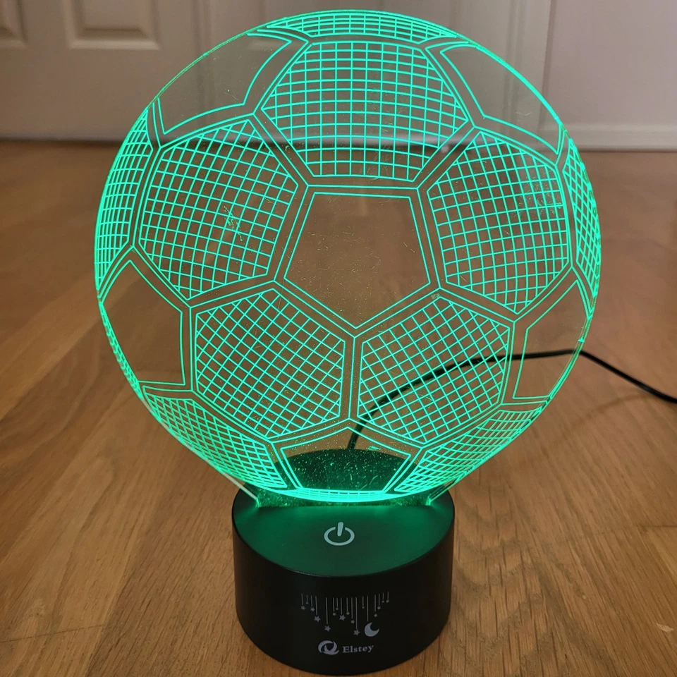 Night Light Soccer Ball Lamp LED 3D 7 Color Changing USB Charge Kids by Elstey - Image 4 of 4