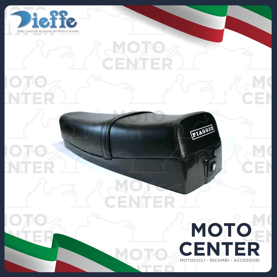 DIEFFE SELLA NERA A 2 POSTI PIAGGIO VESPA PK 50 S - PK 50 XL CON GONNELLINO IN PLASTICA