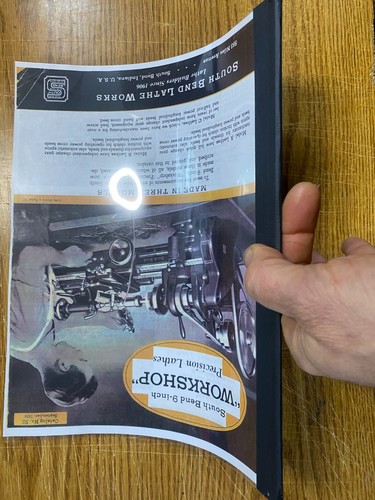 1939 Instruction Manual Fits South Bend Lathe #50 - 9" Workshop Precision Lathes