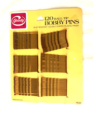 Vintage Goody Bobby Pins 120 Rust Resistant Double Coated Gold/Brass 839 USA