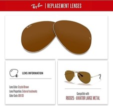 Ray Ban 3025 AVIATOR Replacement Lenses BROWN GLASS 58mm NEW 
