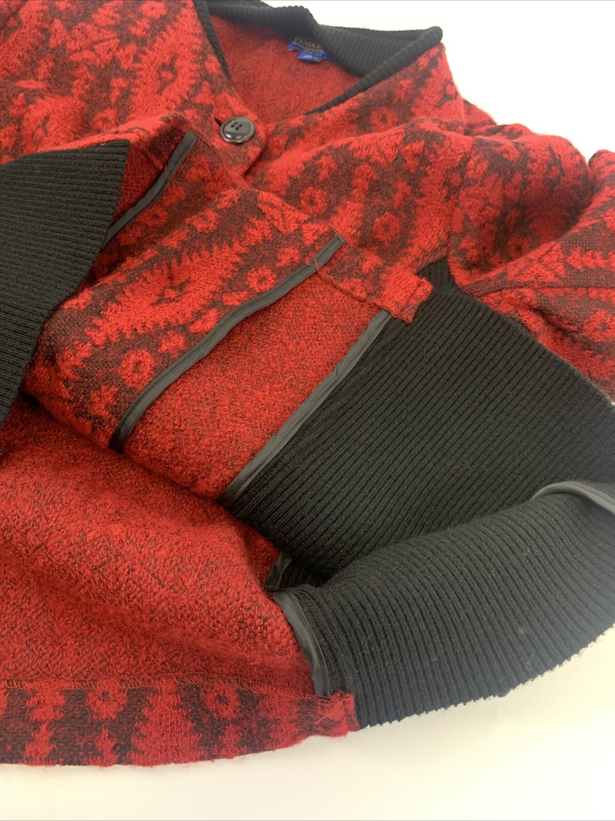 Pendleton Wool Cardigan Sweater Button Red Aztec … - image 7