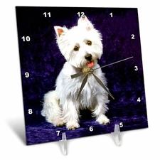 3dRose Westie 6x6 Desk Clock