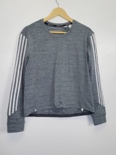 Adidas Women's Training Crew T-shirt Long Sleeve Size S 4 Dark Grey