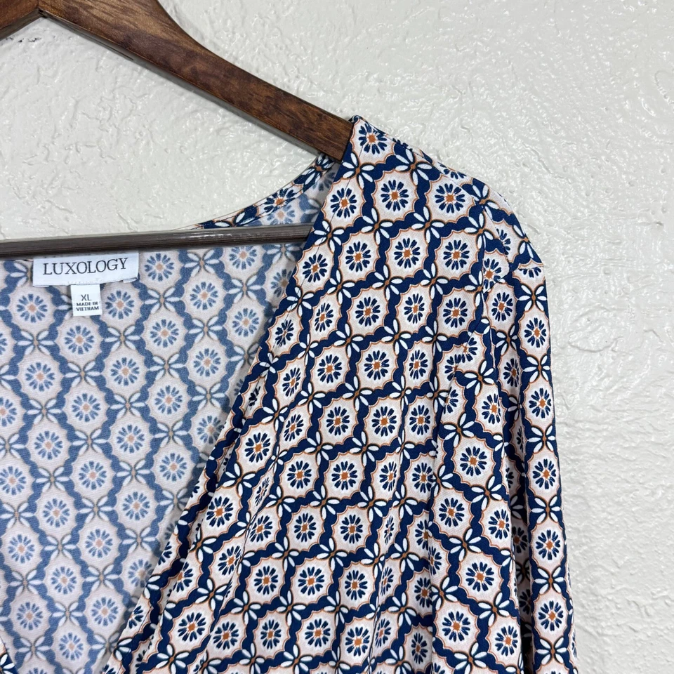 Vestido Luxology Wrap Midi XL Sobrepelliz LS Jersey Viaje Elastizado Mod Indie Resort Foto 4 de 4