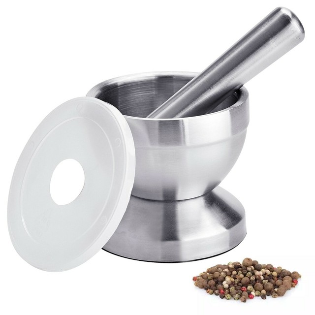 Stainless Steel Mortar and Pestle Spice Herb Grinder Pill Crusher
