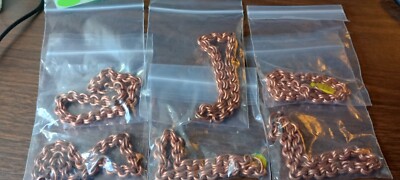  6 Pc Lot Copper Chain Bracelets 7'' 