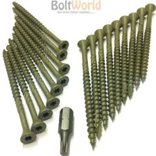 1000 PACK 50mm, 65mm, 75mm PROFESSIONAL GREEN DECKING SCREWS - FENCING LANDSCAPE