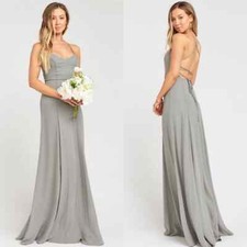 Show Me Your Mumu Womens Godshaw Goddess Gown Bridesmaid Grey Size Small Lace-Up