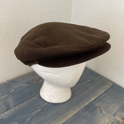 Vintage Marshall Field Brown Snap Rim  Newsboy Cabby Hat - SIZE M  (HT3)