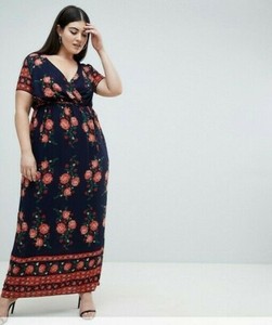 navy print maxi dress