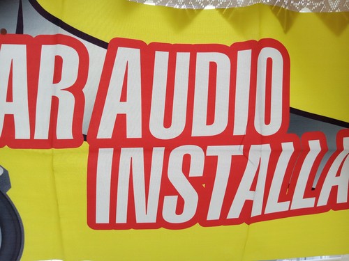 CAR AUDIO INSTALLATION Vinyl Banner Sign 18"X48" - Picture 4 of 7