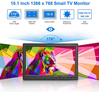 Slide DIYSECUR 10.1 Inch TFT LCD HD Car Monitor Rear View Monitor Build In Speaker With BNC / AV - Foto 9