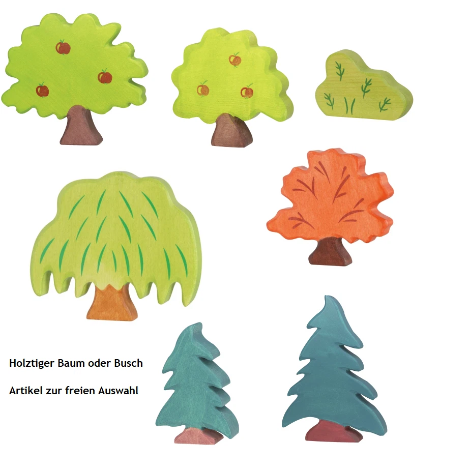 Holztiger Baum Bäume Apfelbaum Weide Herbstbaum Busch oder Nadelbaum