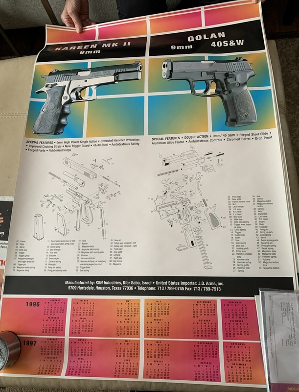 1996 Kareen MKII & Golan 9mm - 40 S&W posters  24"x36" shipped 2-6-96