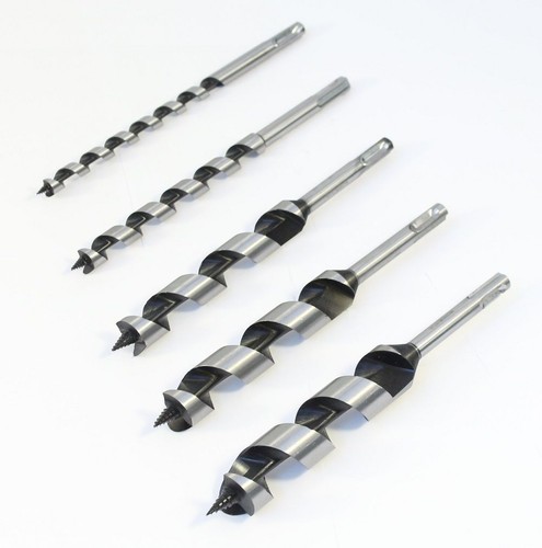 5 PC SDS+ WOOD AUGER DRILL BIT SET 10mm 