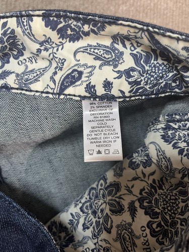 D&Co Plus Denim Jeans 28W 47x29 Pants Straight Flat Dark Wash Comfort Pockets - Picture 6 of 15