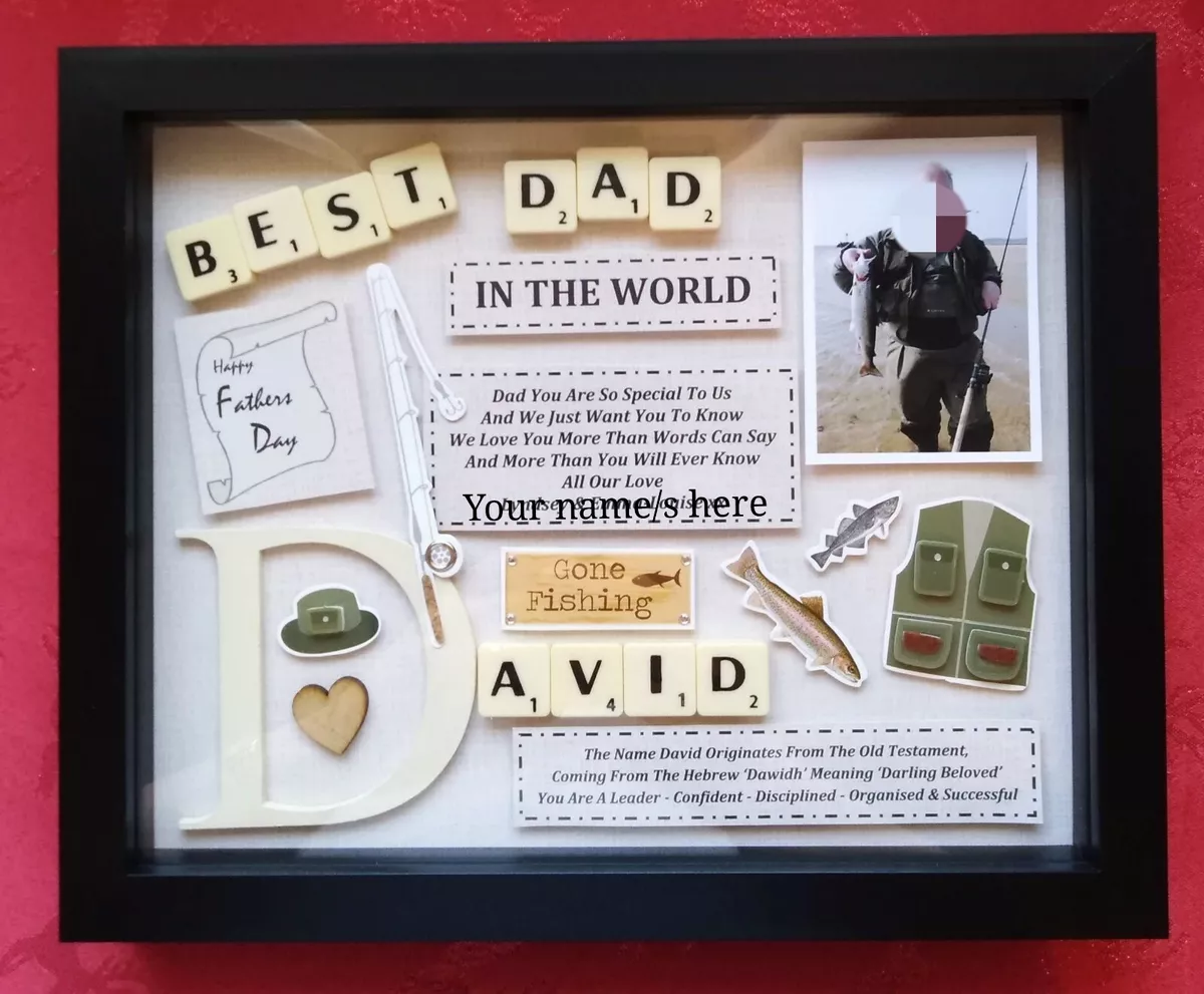 FATHERS DAY FISHING GIFT PersonalIsed PICTURE Frame Keepsake MANY THEMES